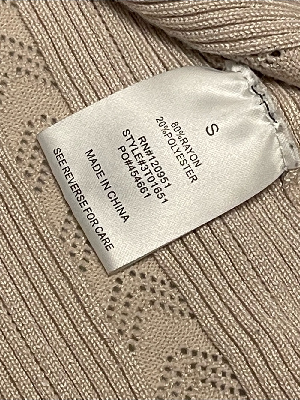 Y2K Dainty Pointelle Open-Knit Tie Front Earth Tone Crop Cardigan Scalloped Hem - Picture 3 of 6